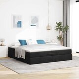 vidaXL Otomanski okvir kreveta s madracima crni 200x200cm od tkanine | shoptok.hr