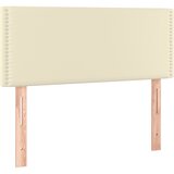 Maison Chic posteljno vzglavje - vzglavna omarica - nočna omarica krem 100x5x78/88 cm umetno usnje, (21706328) Cene
