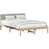  Okvir kreveta s uzglavljem Smeđa i svijetlo siva 160 x 200 cm | shoptok.hr