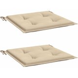  Jastuci za vrtne stolice 2 kom bež 40x40x4 cm od tkanine | shoptok.hr