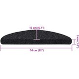  Prostirke za stepenice, samoljepljive, 20 kom, 56x17x3 cm, crne, poluokrugle | shoptok.hr