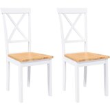 vidaXL Jedilni stoli 2 kosa bele masivne lesene gume | Shoptok.si