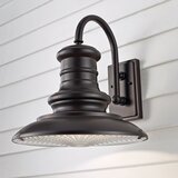 Elstead Lighting Elstead Redding Station 1 velika zunanja kupolasta stenska svetilka z ribiško lučjo, obnovljena bronasta, IP44, E27, (22099884) | Shoptok.si