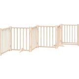 vidaXL Vrata za pse s vratima sklopiva 6 panela 300cm masivna jelovina | shoptok.hr
