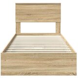  Postelja s shranjevanjem z vzglavjem Sonoma hrast 75 x 190 cm, (5000105872) | Shoptok.si