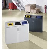 eurokraft pro Omara za zbiranje surovin, prostornina 3 x 80 l, svetlo siva RAL 7035 Cene