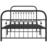  Metalni okvir kreveta uzglavlje i podnožje crni 100x190 cm | shoptok.hr