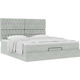 vidaXL Otomanski posteljni okvir z vzmetnicami siv 160x200 cm žamet | Shoptok.si