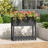 Maison Chic Visoka greda - Greda - Cvetlični Lonec s polico siva 82,5x34,5x81 cm trdna borovina, (21788800) | Shoptok.si