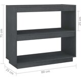 vidaXL knjižna omara siva 80x35x71 cm trdna borovina | Shoptok.si