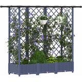  Povišeni krevet s mrežom i krovom Sivi 164 x 40 x 123 cm PP | Shoptok.si
