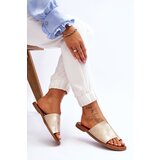 EVENTO PE1 Women's Leather Flip Flops Light Gold Amite | Shoptok.si