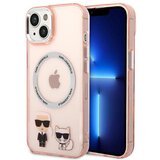 Karl Lagerfeld Originalen ovitek MagSafe ovitek KLHMP14SHKCP za iPhone 14 6.1 prozorno roza silikonska zaščita - Full bodies Cene