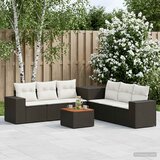  Set sofe 8 kom. Crna i krem-bijela Poli Rattan i čelik | shoptok.hr