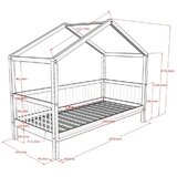 Vipack Dječji krevet od masivne bukve u obliku kućice s podnicom 90x200 cm u prirodnoj boji Forrest – | shoptok.hr
