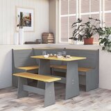  Jedilna miza s klopjo medeno rjava in siva trdna borovina, (20713645) | Shoptok.si