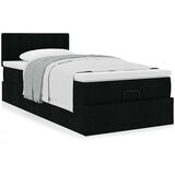  Otomanski okvir kreveta s madraca crni 90x190cm od tkanine | shoptok.hr