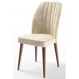 Hanah home set trpezarijskih stolica Etra 4 kom, krem tkanina Jerry, drvene noge boje oraha | Eponuda.com