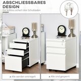  Mobilni ormar za spise s 3 ladice zaključavajući se s konkavnom ručkom za ured ili kućni ured 39 x 48 x 60 cm bijeli | shoptok.hr