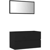 vidaXL 2-dijelni set kupaonskog namještaja od iverice crni | shoptok.hr