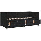 Dnevni ležaj crni 90 x 190 cm od masivne borovine | shoptok.hr