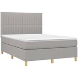  Krevet box spring s madracem svjetlosivi 140x200 cm od tkanine | shoptok.hr