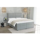 Ropez Svijetlo sivi tapecirani bračni krevet s prostorom za odlaganje s podnicom 200x200 cm Rico – | shoptok.hr