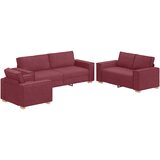 SOFA 3 pcs Vinska crvena 220 x 80 x 84 cm Platnasta tkanina | Eponuda.ba