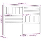 Uzglavlje za krevet sivo 141 x 4 x 100 cm od masivne borovine | shoptok.hr