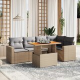 vidaXL 6-dijelni set vrtnih sofa s jastucima bež od poliratana | shoptok.hr