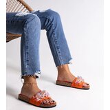 Gemre Orange flip-flops adorned with stones Negistina | Shoptok.si