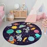 Mila Home Temno modra pralna otroška igralna preproga ø120 cm Into The Space – | Shoptok.si