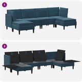  Set namještaja za dnevni boravak s jastukom 6 pcs Plava Baršun | shoptok.hr
