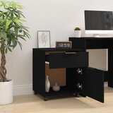 vidaXL Arhivska omarica na kolesih črna 45x38x54 cm inženirski les | Shoptok.si
