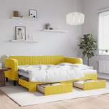 vidaXL Izvlečna dnevna postelja s predali rumena 90x200 cm žamet Cene