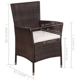 Poli 3-dijelni bistro set od poliratana smeđi | shoptok.hr