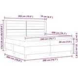Box spring krevet s madracem Crna 200 x 200 cm tkanina | shoptok.hr