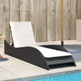 Ležalnik z blazino črn 60x205x73 cm poli ratan | Shoptok.si