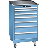 LISTA Pomičen predalnik, ŠxGxV 564 x 725 x 990 mm, 7 predalov, svetlo modre barve | Shoptok.si