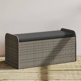 vidaXL Klop z blazino siva 115x51x52 cm poli ratan Cene