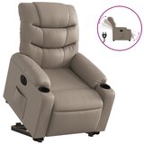 Maison Chic Električni naslanjač - Relax naslanjač s funkcijo vstajanja kapučino umetno usnje, (22061352) Cene