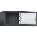 C+P ACURADO zgornja omarica z drsnimi vrati, VxŠxG 500 x 1200 x 500 mm, črno sive / svetlo sive barve | Shoptok.si
