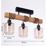 Brilagi Plafonski luster WOOD GLASS 3xE27/60W/230V borovina/crna/dimljeno bež | Eponuda.com