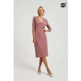 Moodo Women's dress with neckline - powder pink