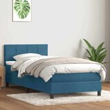 Box spring postelja z vzmetnico temno modra 80x220 cm žamet, (21792761) | Shoptok.si