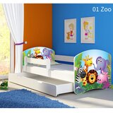 ACMA Dječji krevet s motivom, bočna bijela + ladica 140x70 cm - 01 Zoo Cijene