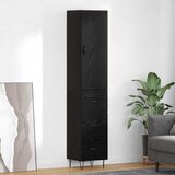 vidaXL Highboard Crni hrast 69,5 x 34 x 180 cm Konstruirano drvo | shoptok.hr