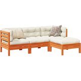 vidaXL 4-dijelni set vrtnih sofa s jastucima voštano smeđi od borovine Cijene