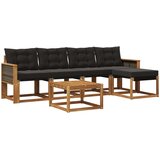  Set vanjskih sofa 6 kom. Prirodna i crna | shoptok.hr