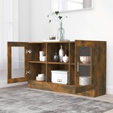 Vitrina boja dimljenog hrasta 120 x 30,5 x 70 cm drvena | Eponuda.com